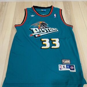 Grant Hill Detroit Pistons Jersey Adidas NBA Hardwood Classics #33 Mens XL